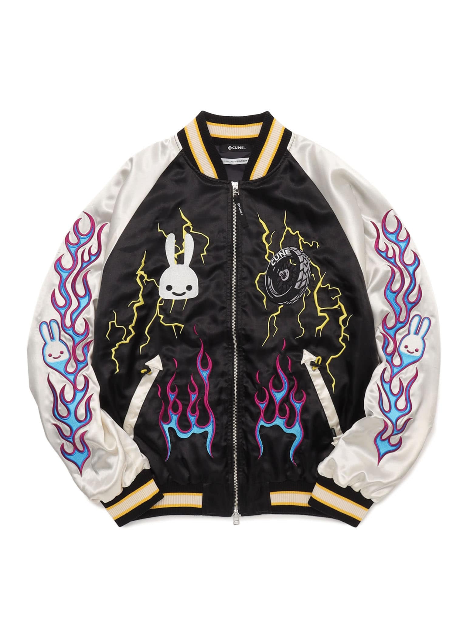 鳥とバイクのスカジャン｜ウサギがいる｜CUNE ONLINE STORE