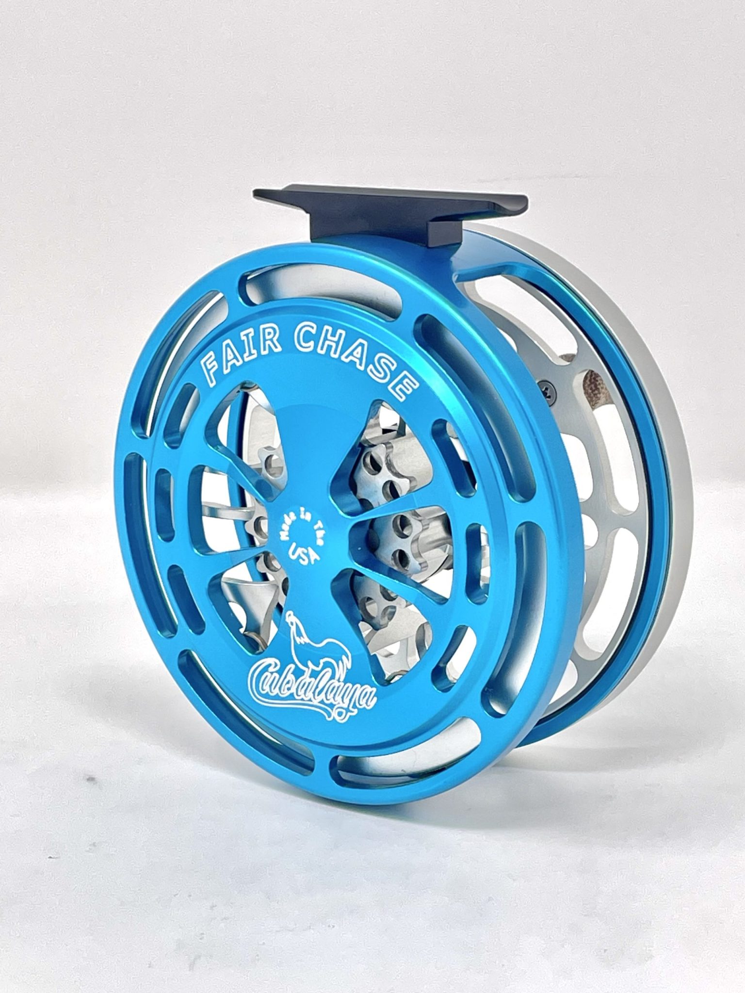 Fair Chase G2 Click Pawl Fly Reel- Clear on Blue - Cubalaya Outfitters
