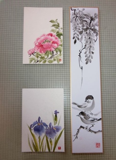 葉書・豆色紙・短冊etc やさしい水墨画｜高崎カルチャーセンター