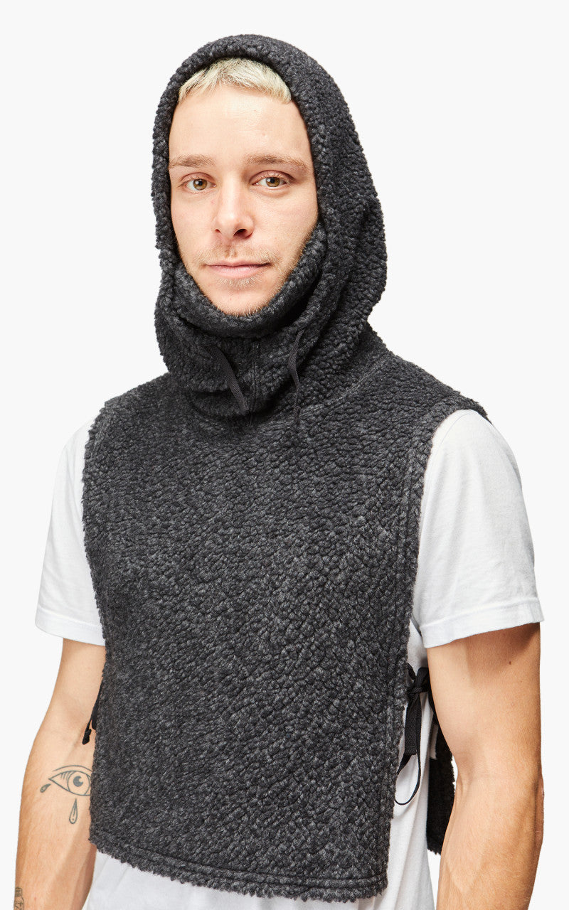 Engineered Garments Hooded Interliner Wool Poly Shaggy Knit Charcoal