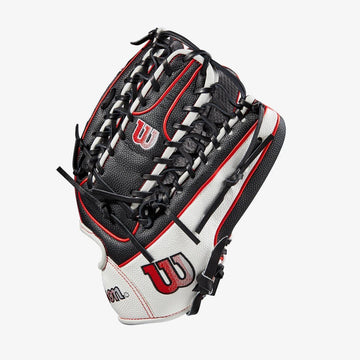 Wilson A2000 12.75” Trapeze Web Black Red White Outfield Glove