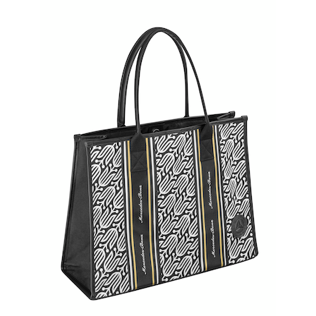Shopper (black / white / gold-coloured, Cotton canvas) | Other