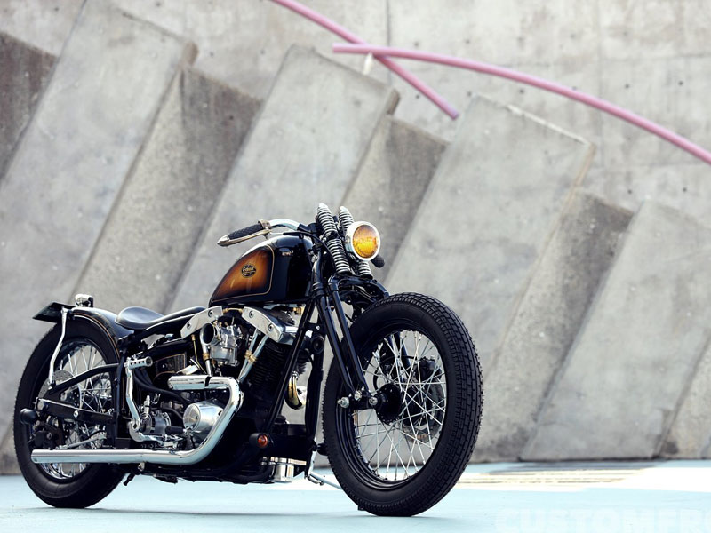 4速フレームショベルヘッドのショーカスタムバイク FXS 1981年