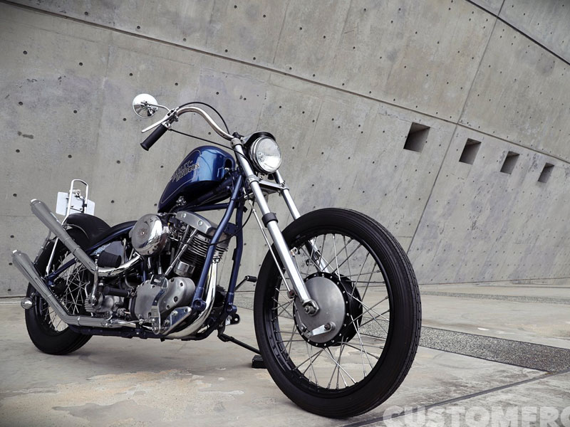 ショベルヘッドリジッド(ショベリジ)のチョッパー FLH1966年・モトリ