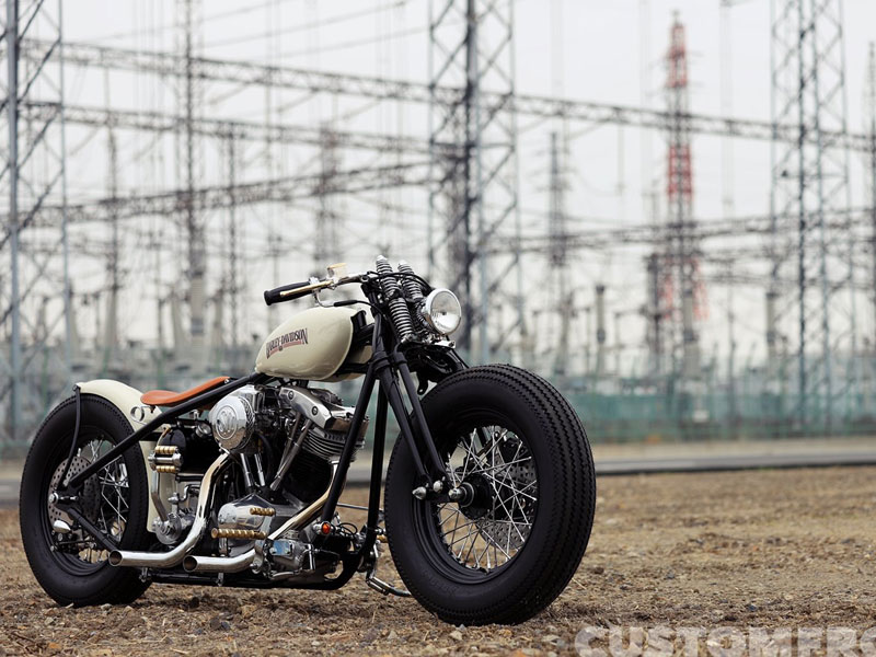 ハーレー ショベルヘッドのリジッドフレームの74スプリンガーカスタム