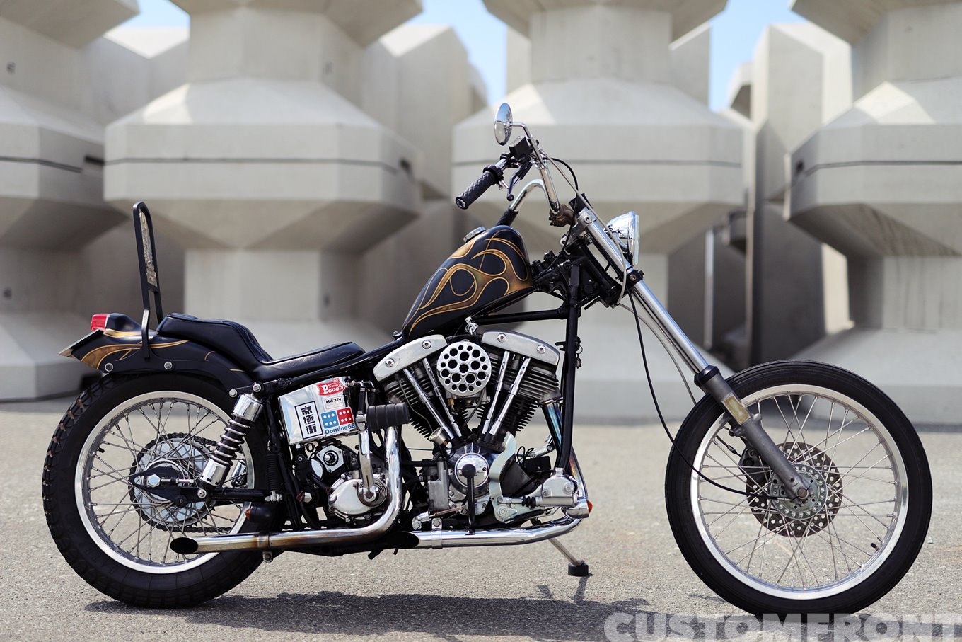 ショベル マフラー チョッパー リジット 4速フレーム サス付き