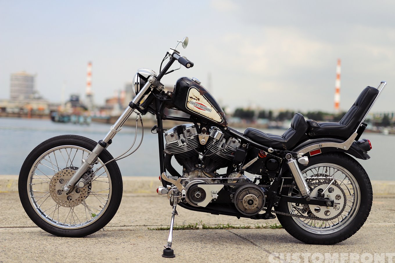 いっせい】ショベルヘッド 2インチ スラッシュカット マフラー