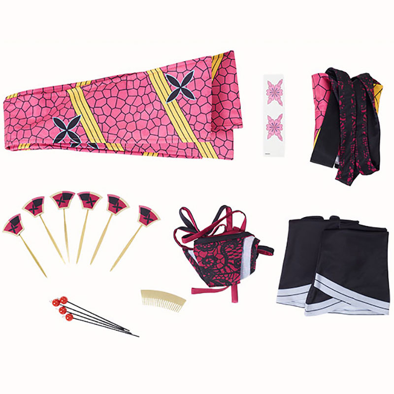 堕姫☆コスプレ衣装☆鬼滅の刃 遊郭編 上弦の陸 堕姫 コスチューム