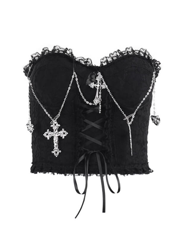 Gothic cross chain corset – Cutiekill