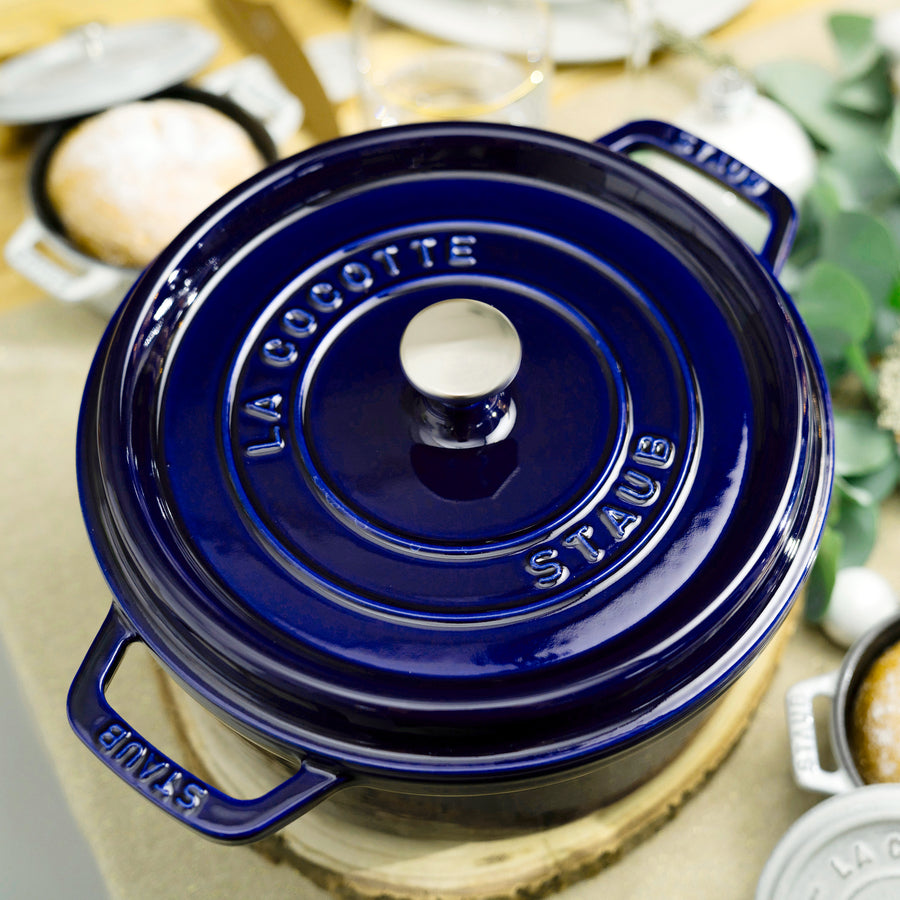 Staub Dutch Oven - 4-qt Cast Iron Cocotte - Sapphire Blue