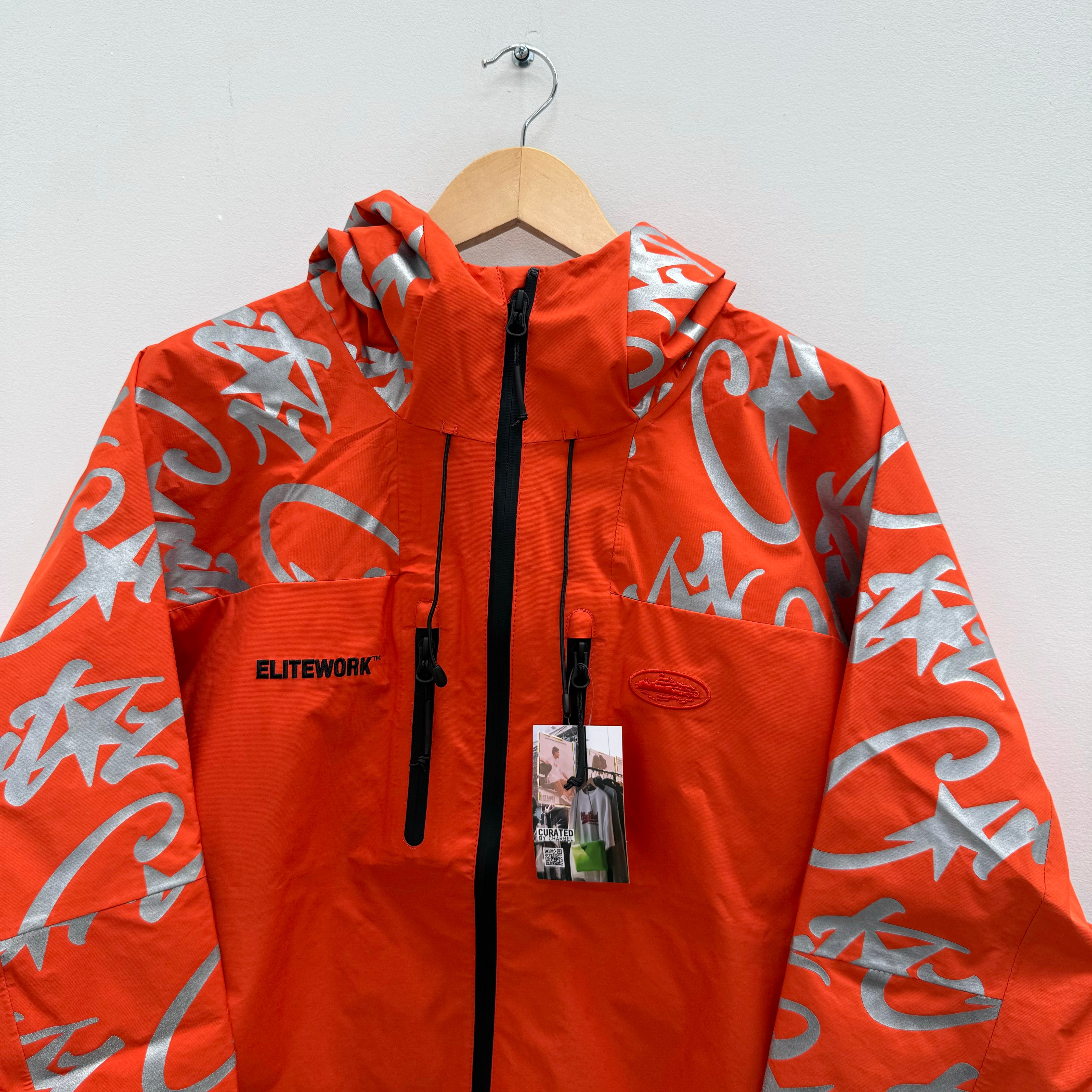 Corteiz Elitework Waterproof Shell Jacket Orange (Size M