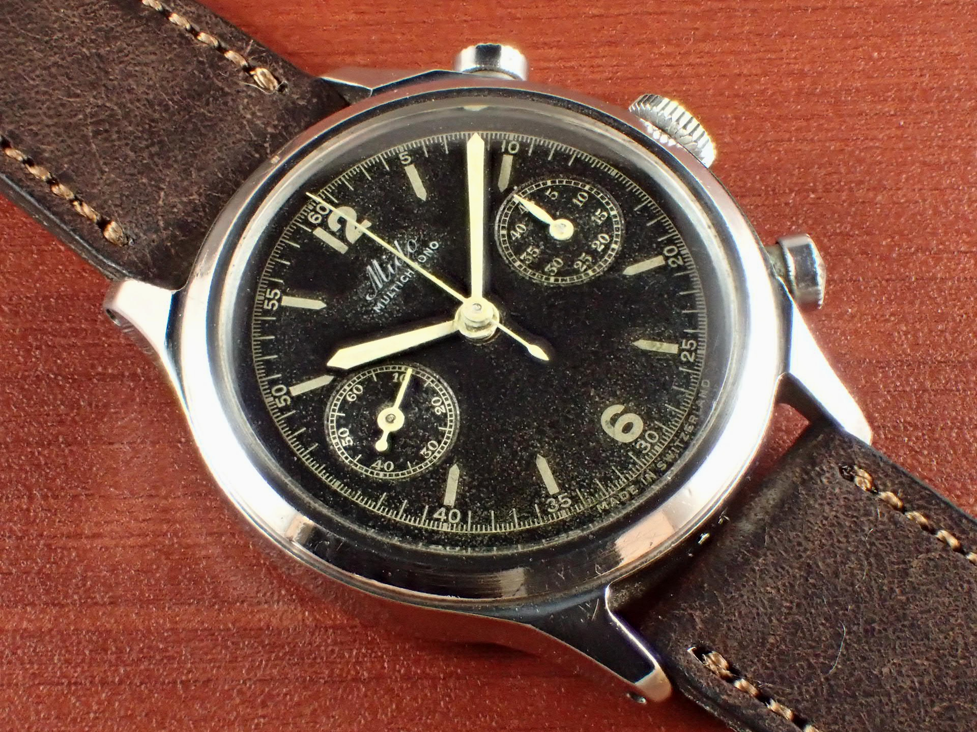 ミドー マルチクロノ Cal. Minerva 13-20CH ブラックDL 1940年代