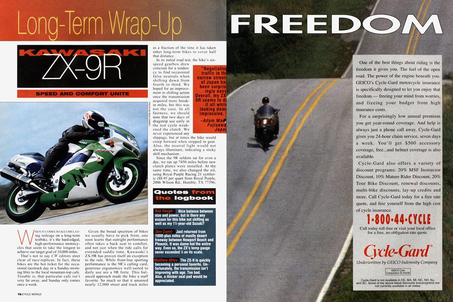 Kawasaki Zx-9r | Cycle World | JULY 1995