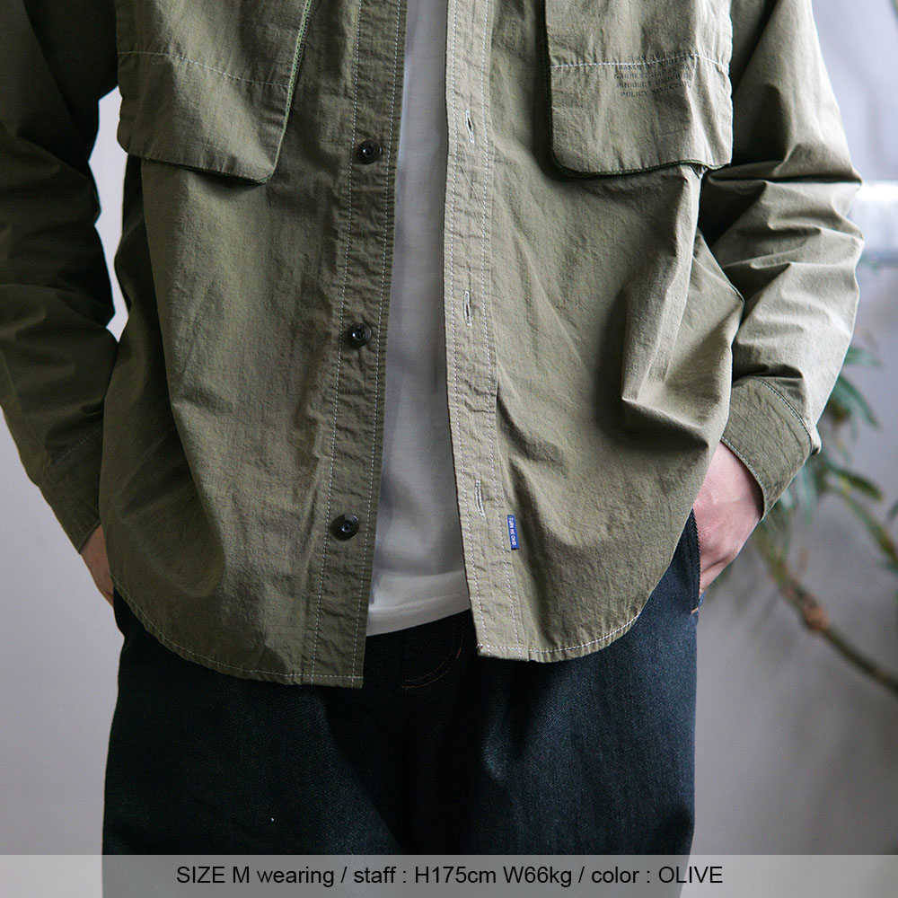 TURN ME ON / 比翼フラップポケットL/Sシャツ / OLIVE / 326-129