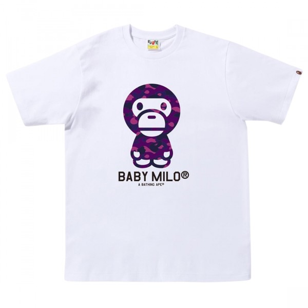 A Bathing Ape Men Color Camo Baby Milo Tee white purple