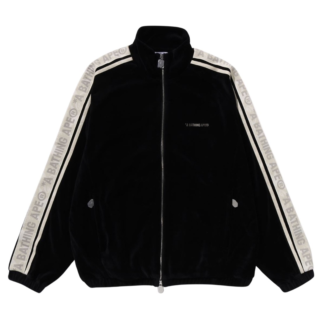 A Bathing Ape Men Metal Logo Pin Track Jacket black