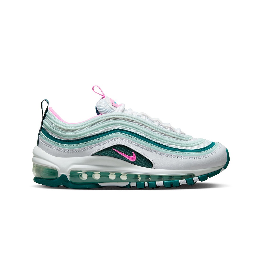 nike big kids air max 97 white pink spell geode teal jade ice