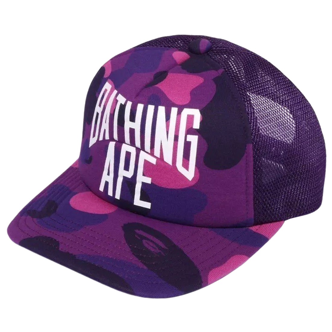 A Bathing Ape Color Camo NYC Logo Mesh Cap purple