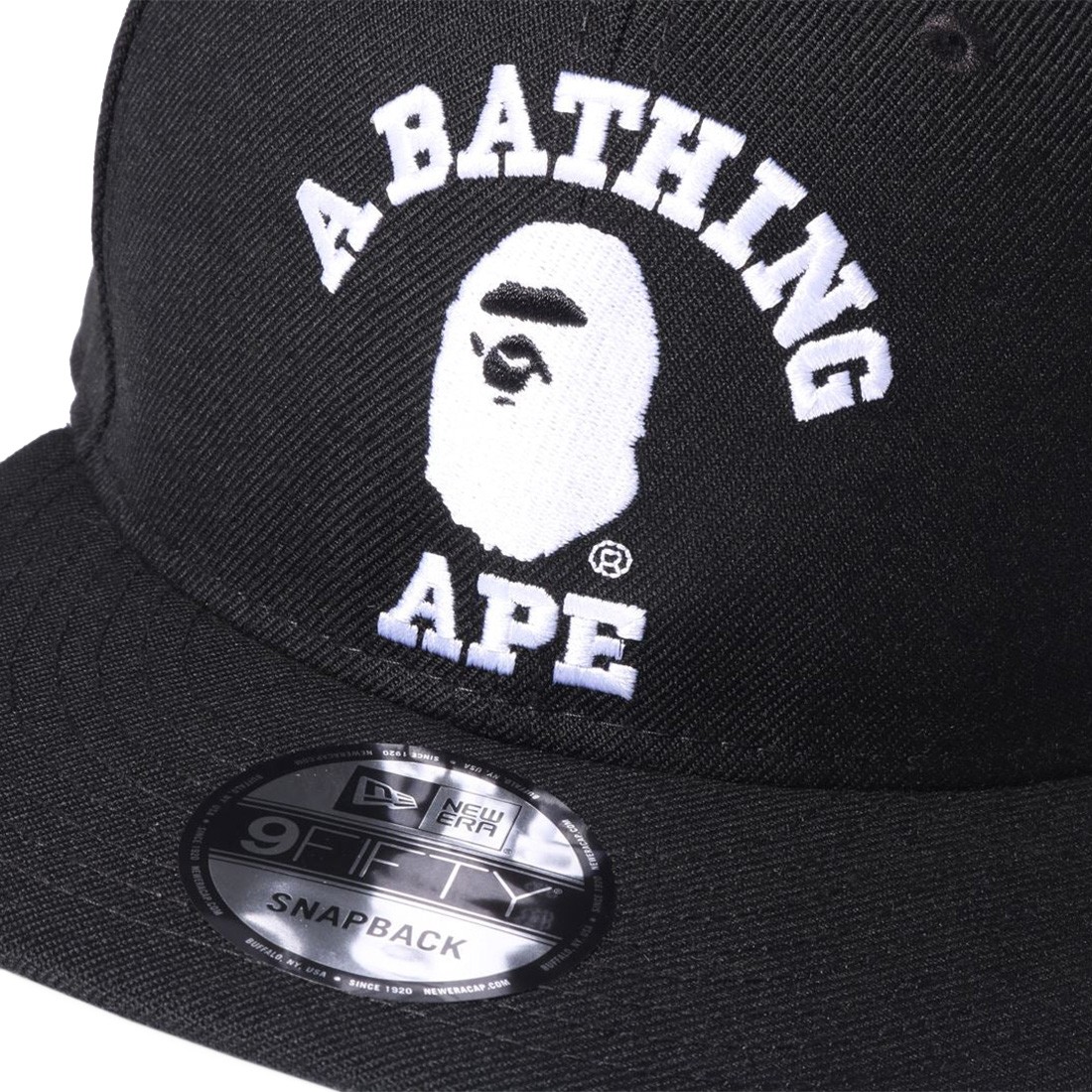 A Bathing Ape College New Era Snap Back Cap black