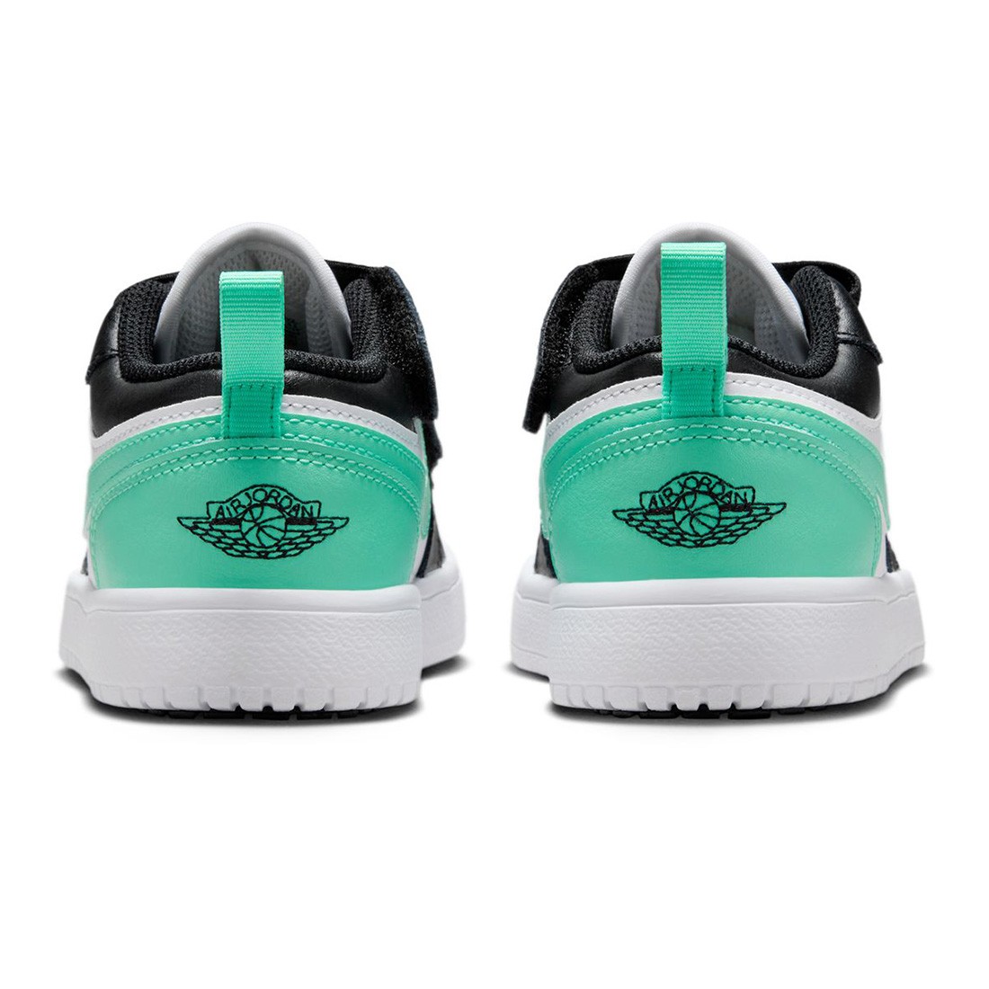jordan little kids jordan 1 low alt white black green glow