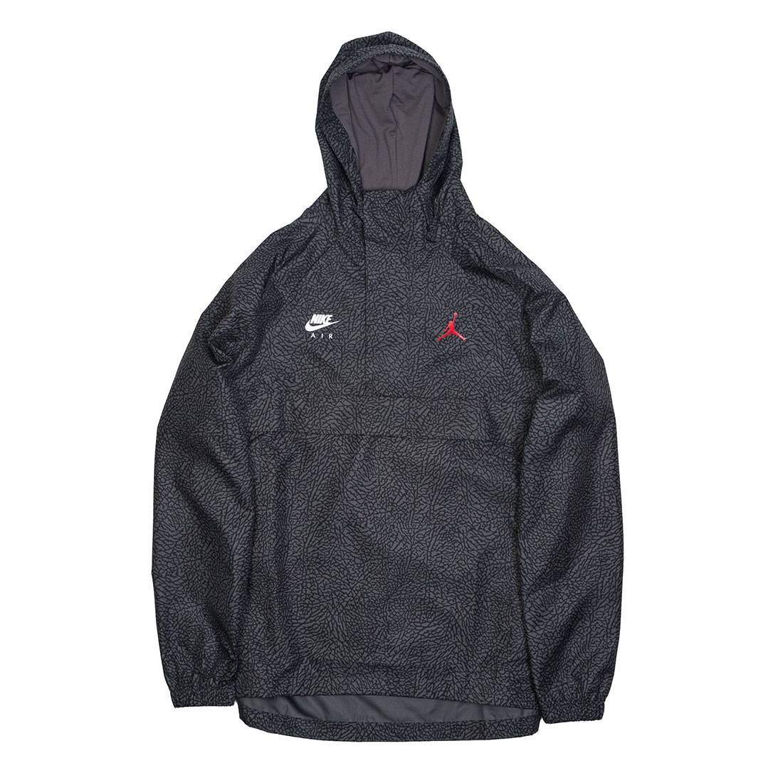 jordan men jordan sportswear wings 1988 anorak grey dark grey gym red