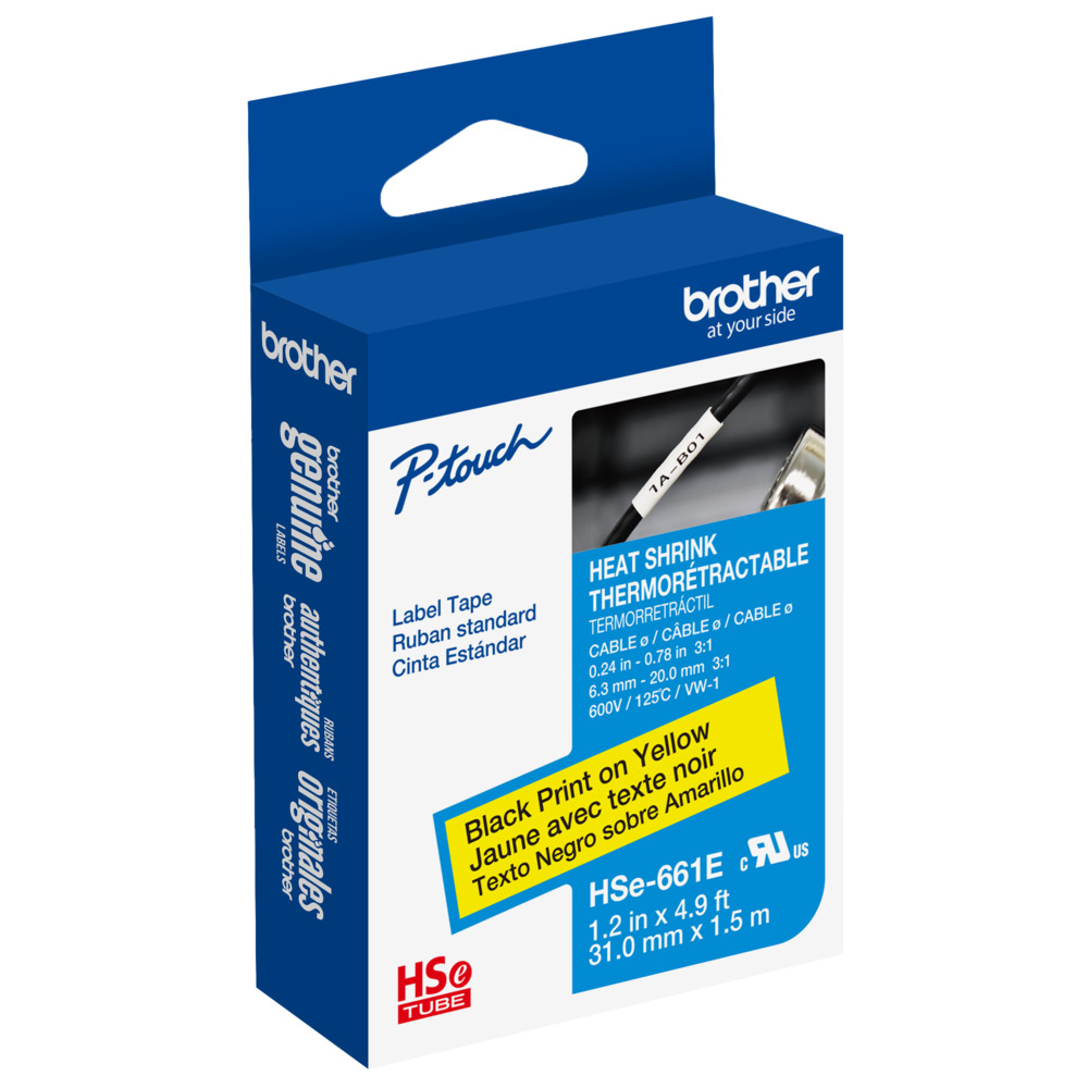 HSe-661E - 31mm (1.2in) Black on Yellow 3:1 Heat Shrink Tube