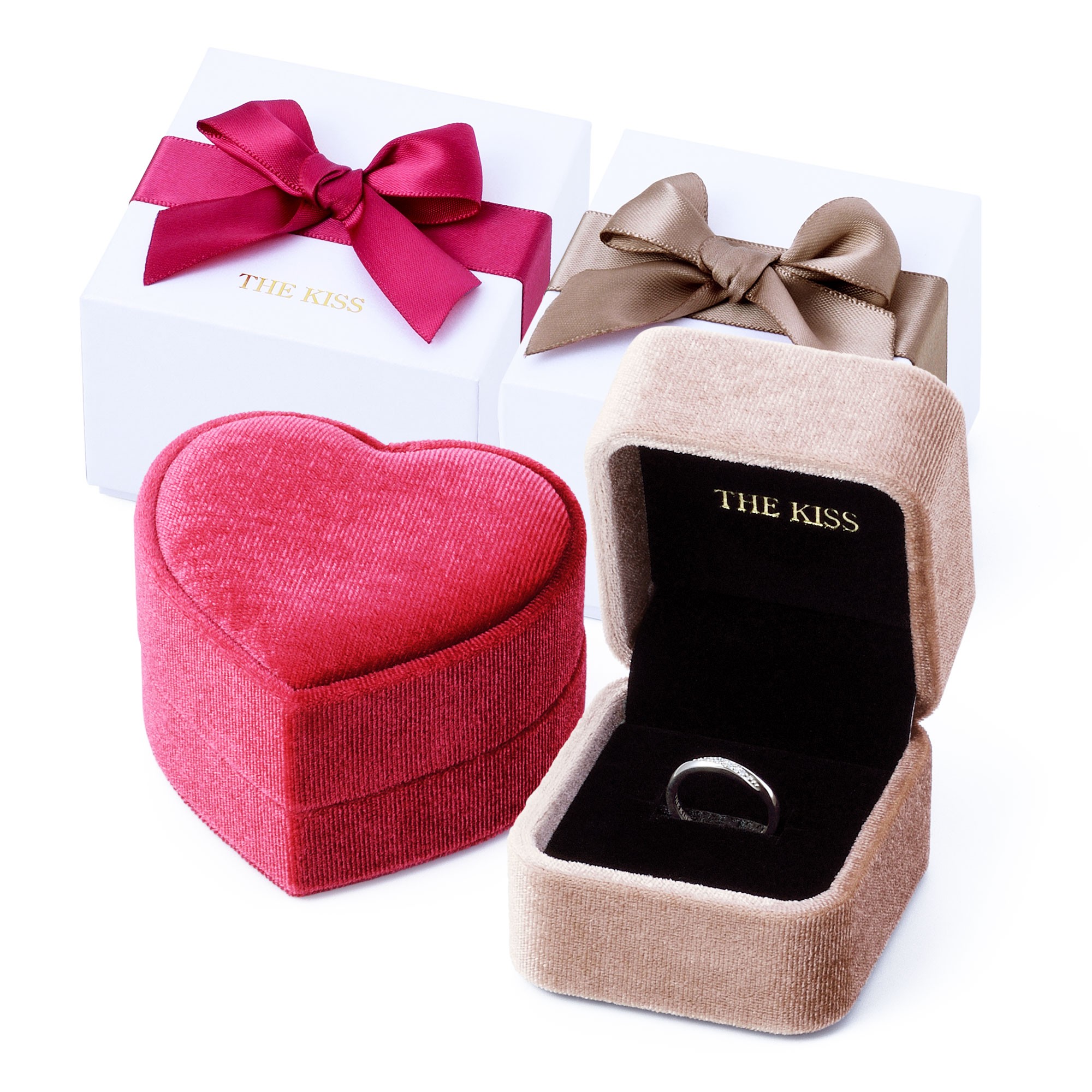 数量限定ピンクハート＆ベージュスクエア ジュエリーボックス BOX-25