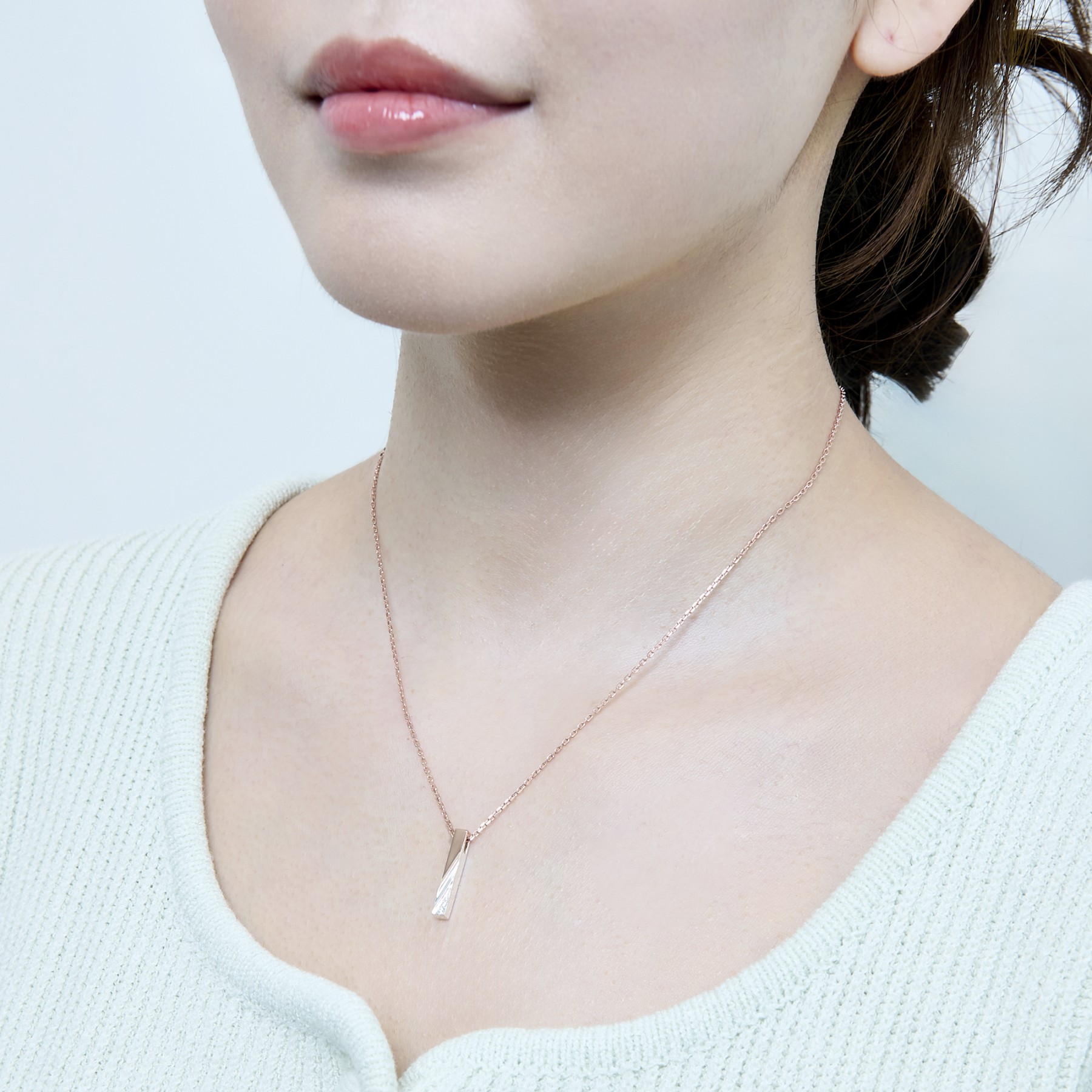 シルバー ペア ネックレス SPD542CZ-543｜THE KISS（ザ・キッス）公式通販