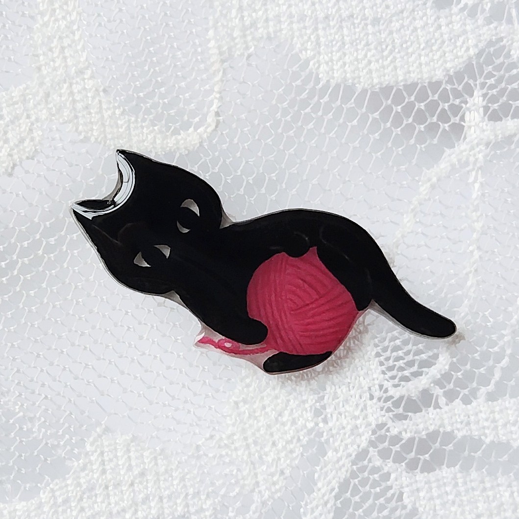 No.182❤猫❤美少女❤レジン❤ヘアゴム ブローチ No.182❤猫❤美少女