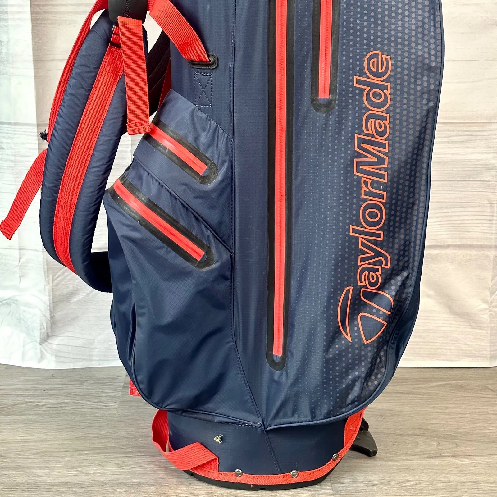 SOLD TaylorMade FlexTech Waterproof Stand Bag - Navy/Orange - 4