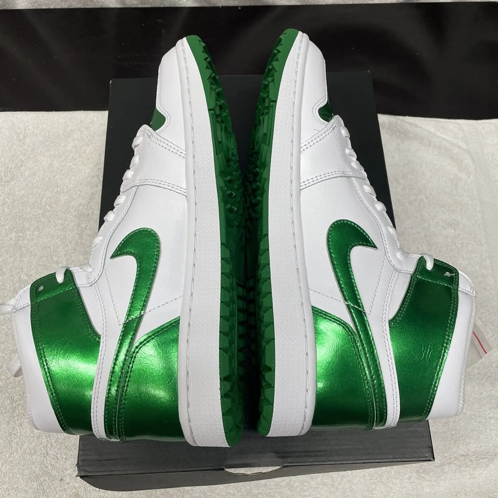 Nike Air Jordan 1 High G Golf Shoe White/Pine Green Men's Size 12