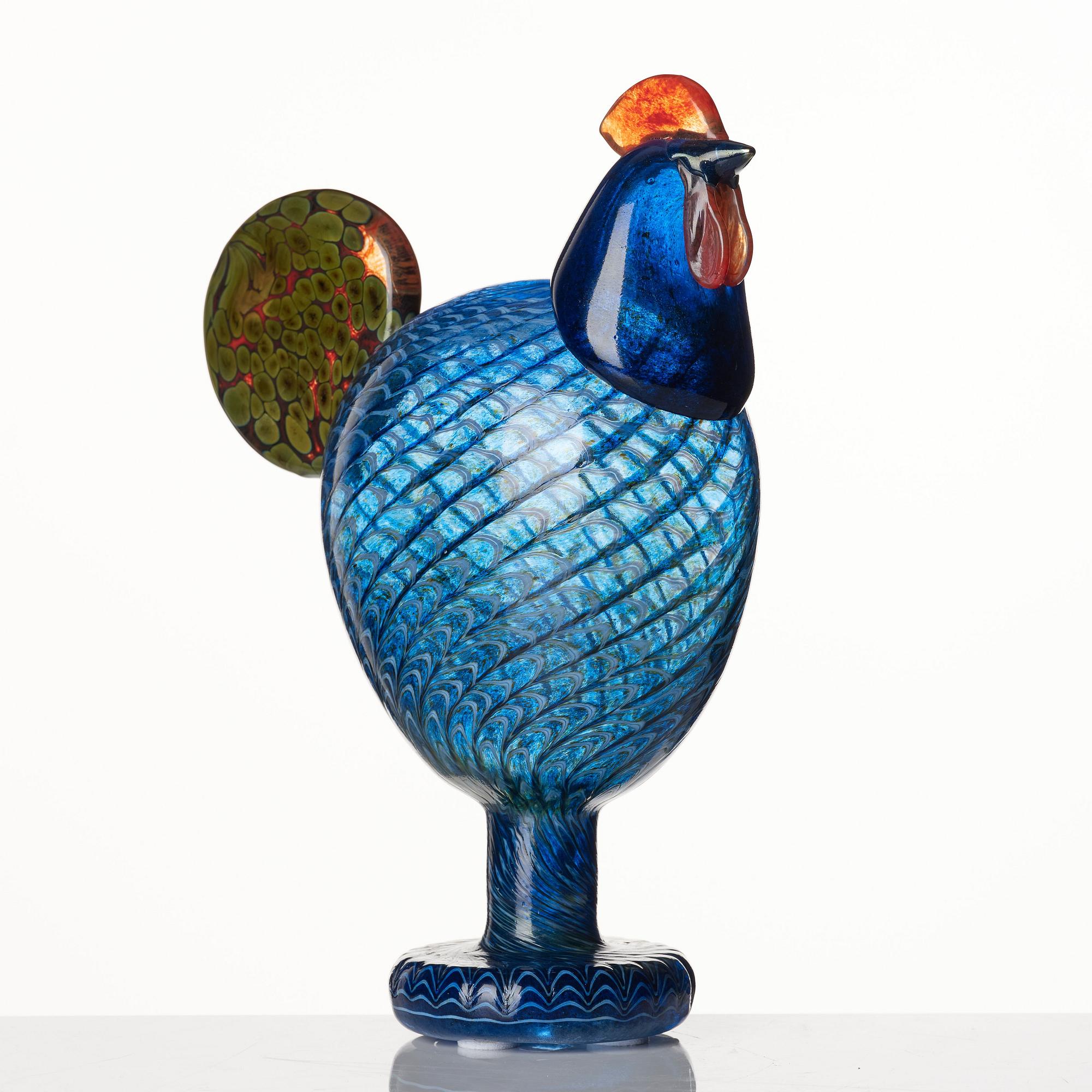 Oiva Toikka, a large glass sculpture of a 'Kaiku' rooster