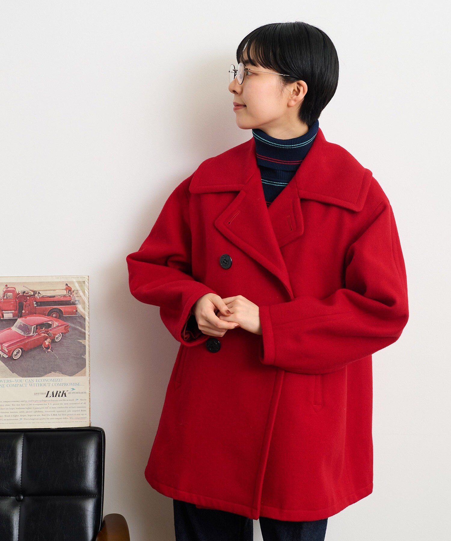 AMBIDEX Store ○ハードメルトン ルーズ Pコート(F コン): CHILD WOMAN