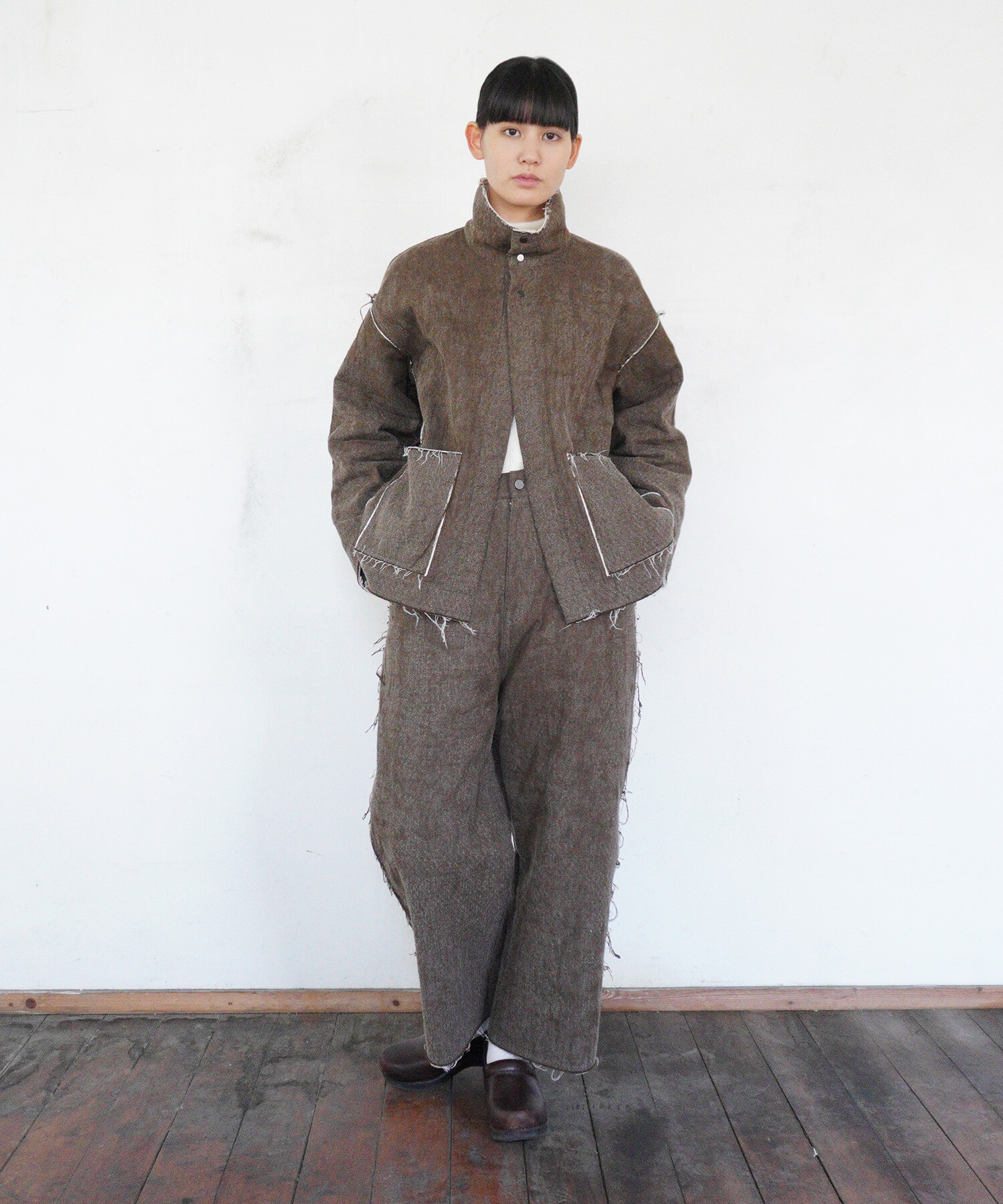 AMBIDEX Store 〇Denim/freece needle punch オーバージャケット(F