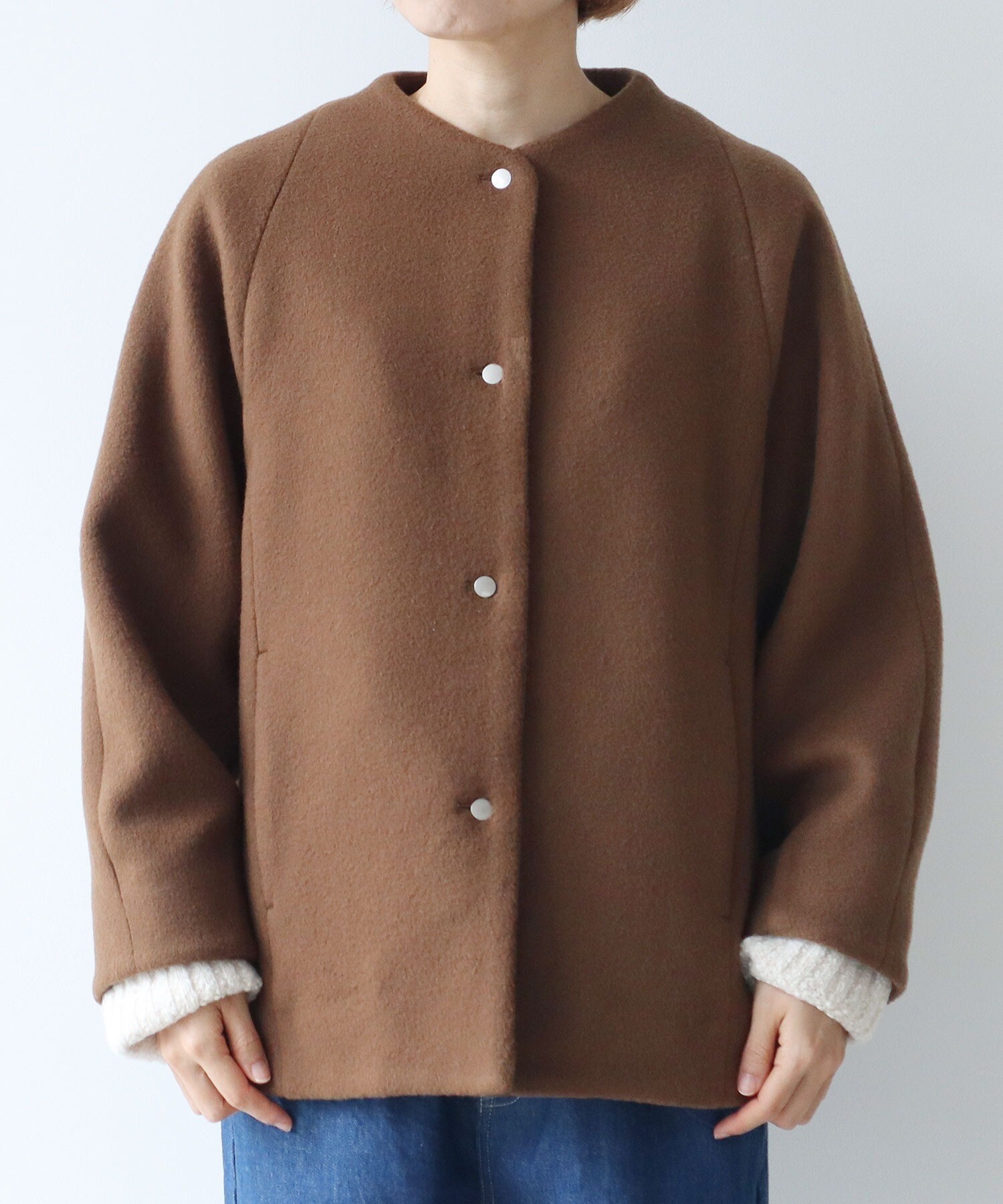 AMBIDEX Store △super110 綾2重織ボトルネックコート(F クロ): yuni