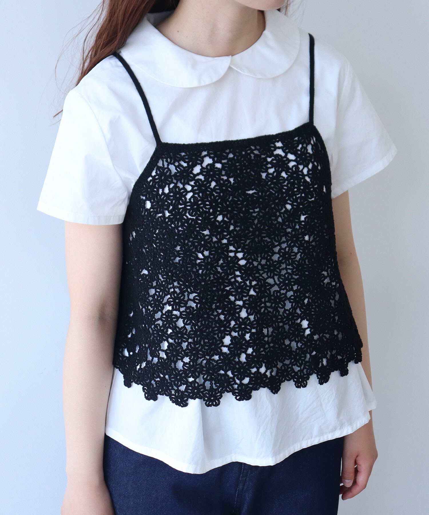 AMBIDEX Store 〇 おはな刺繍 キャミソール(F クロ): bulle de savon