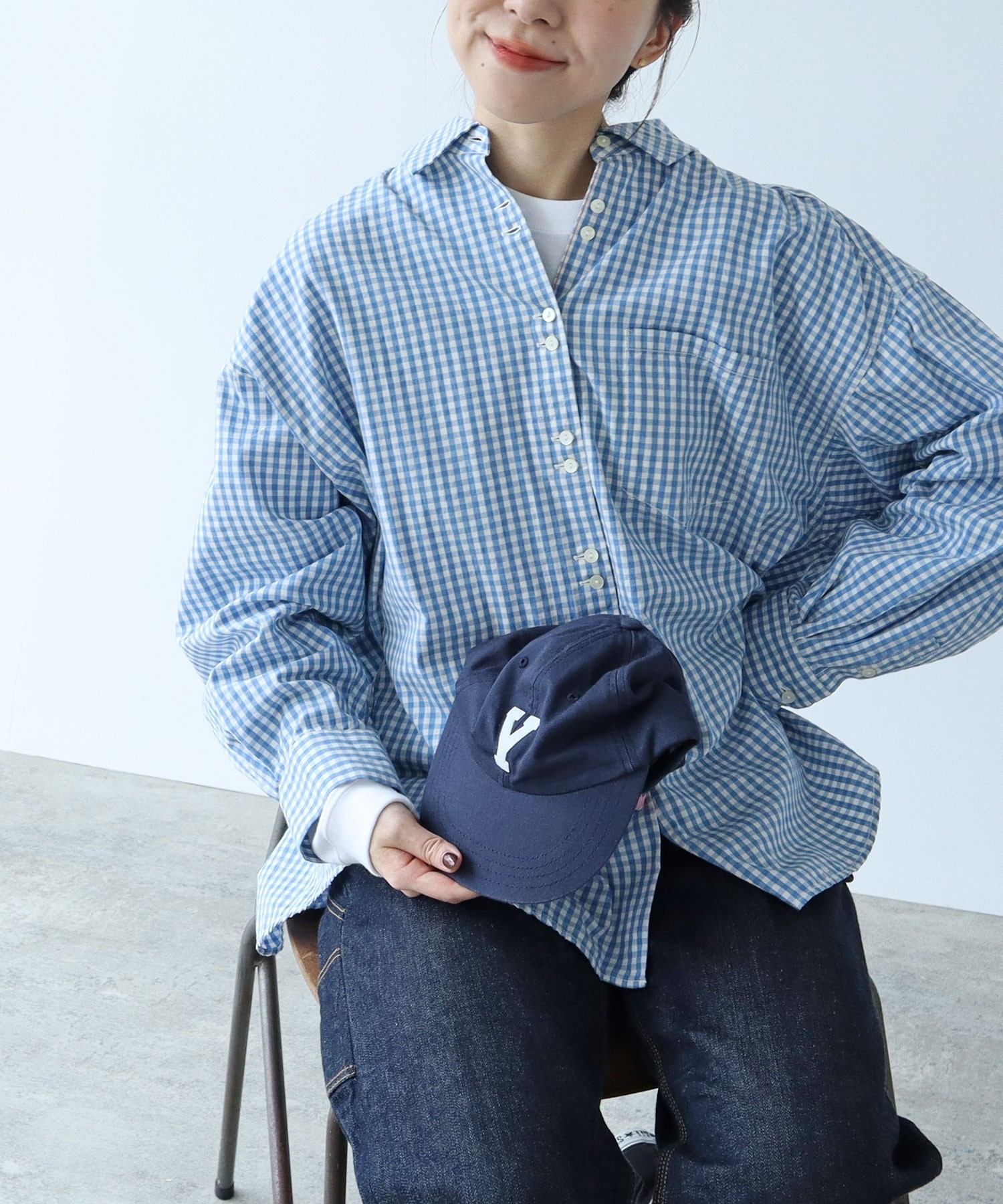 AMBIDEX Store △VINTAGE16 無地/ギンガム/ストライプ BIGスリーブ