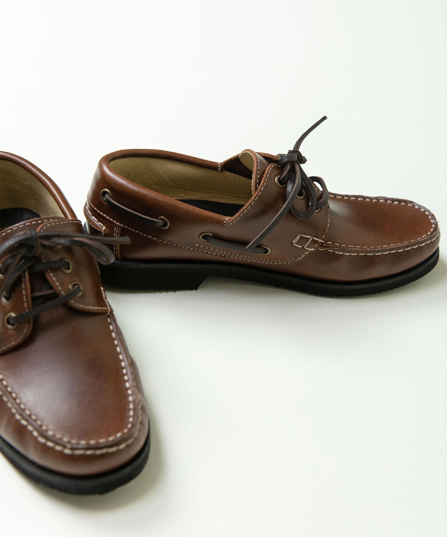 AMBIDEX Store ○スウェード/オイルレザー デッキシューズ(37 コゲチャ