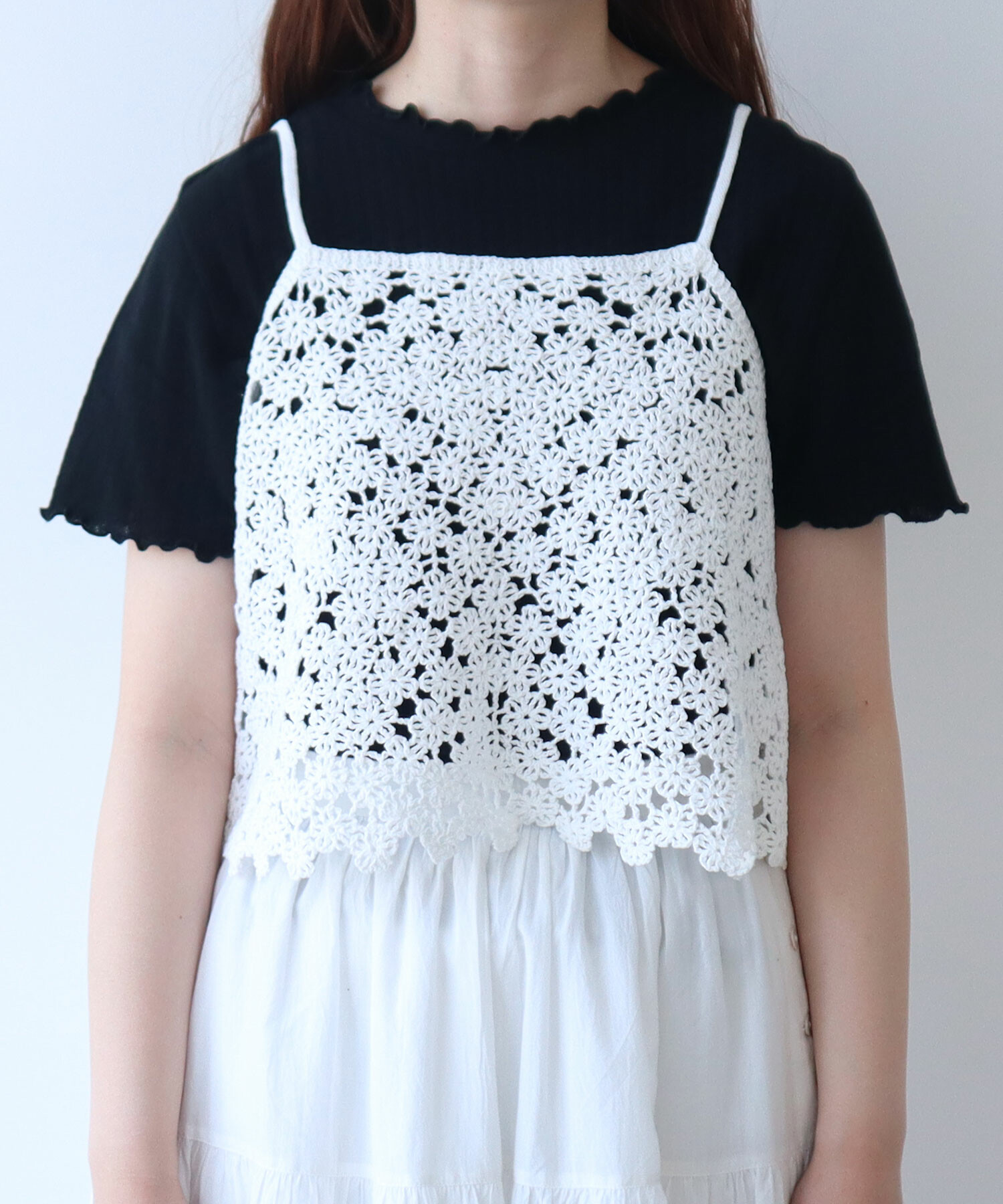 AMBIDEX Store 〇 おはな刺繍 キャミソール(F クロ): bulle de savon