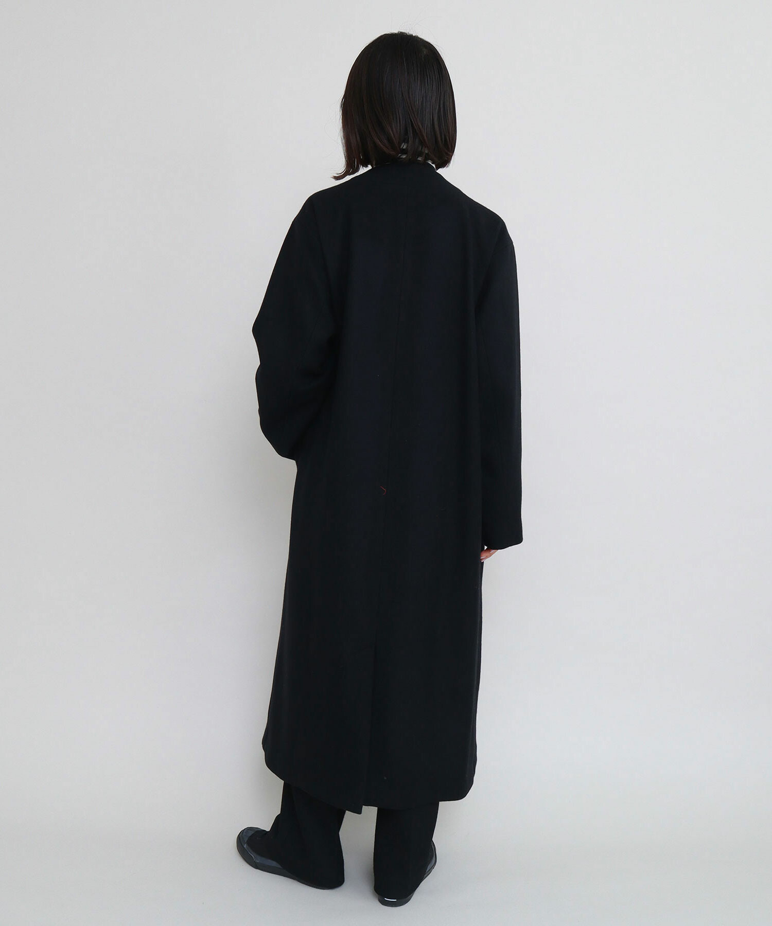 AMBIDEX Store 〇ウールメルトン Vネックロングコート(F アカ): iki