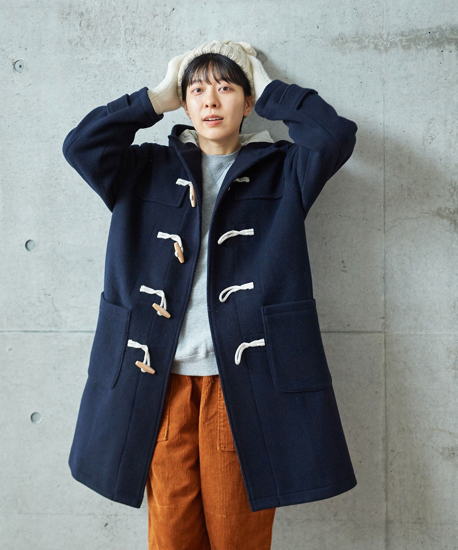 Papas パパス SYDNEY H SHAW メルトン ウール ダッフルコート Papas