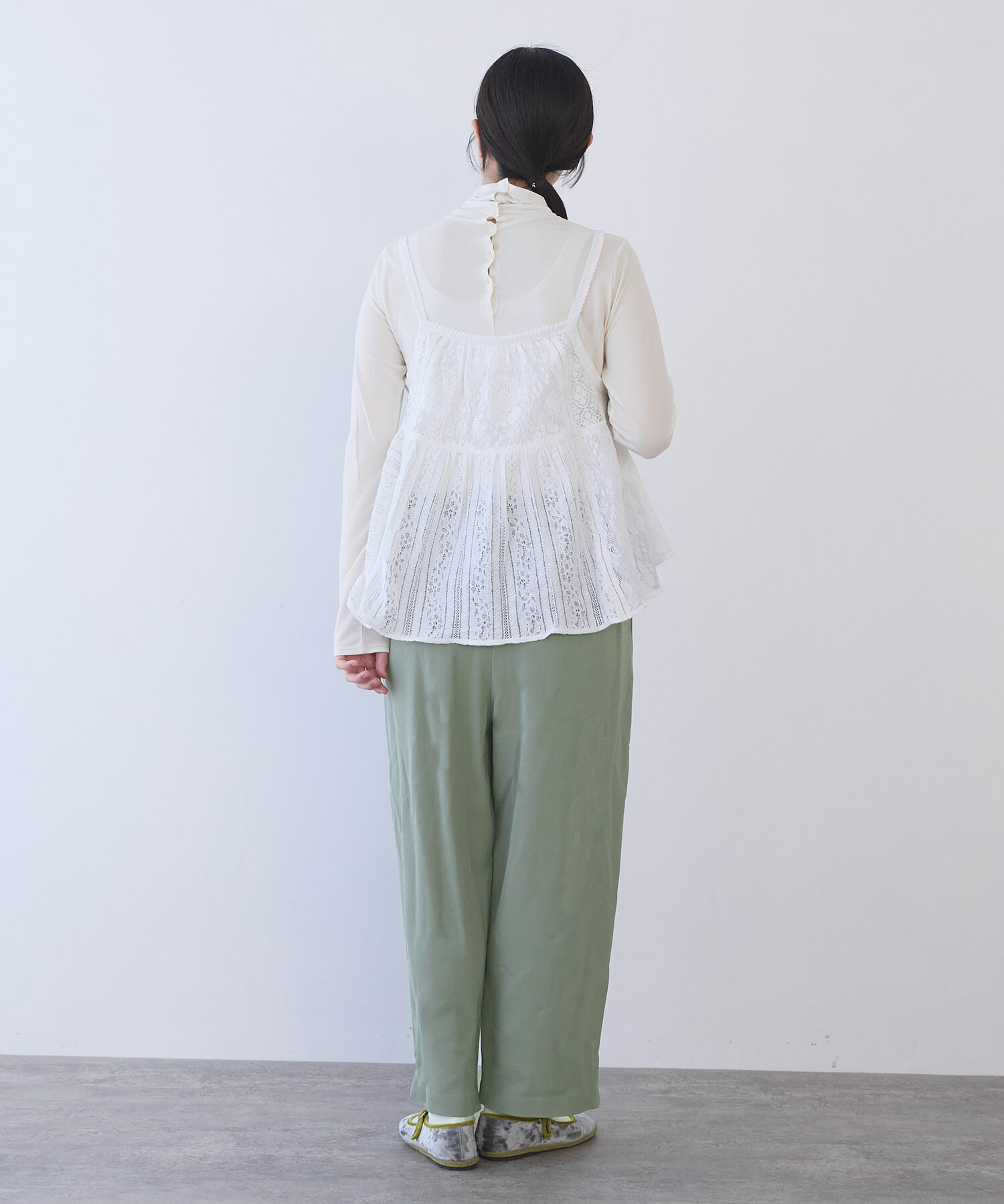 AMBIDEX Store ○indiaパッチワークレース キャミビスチェ(F シロ): yuni