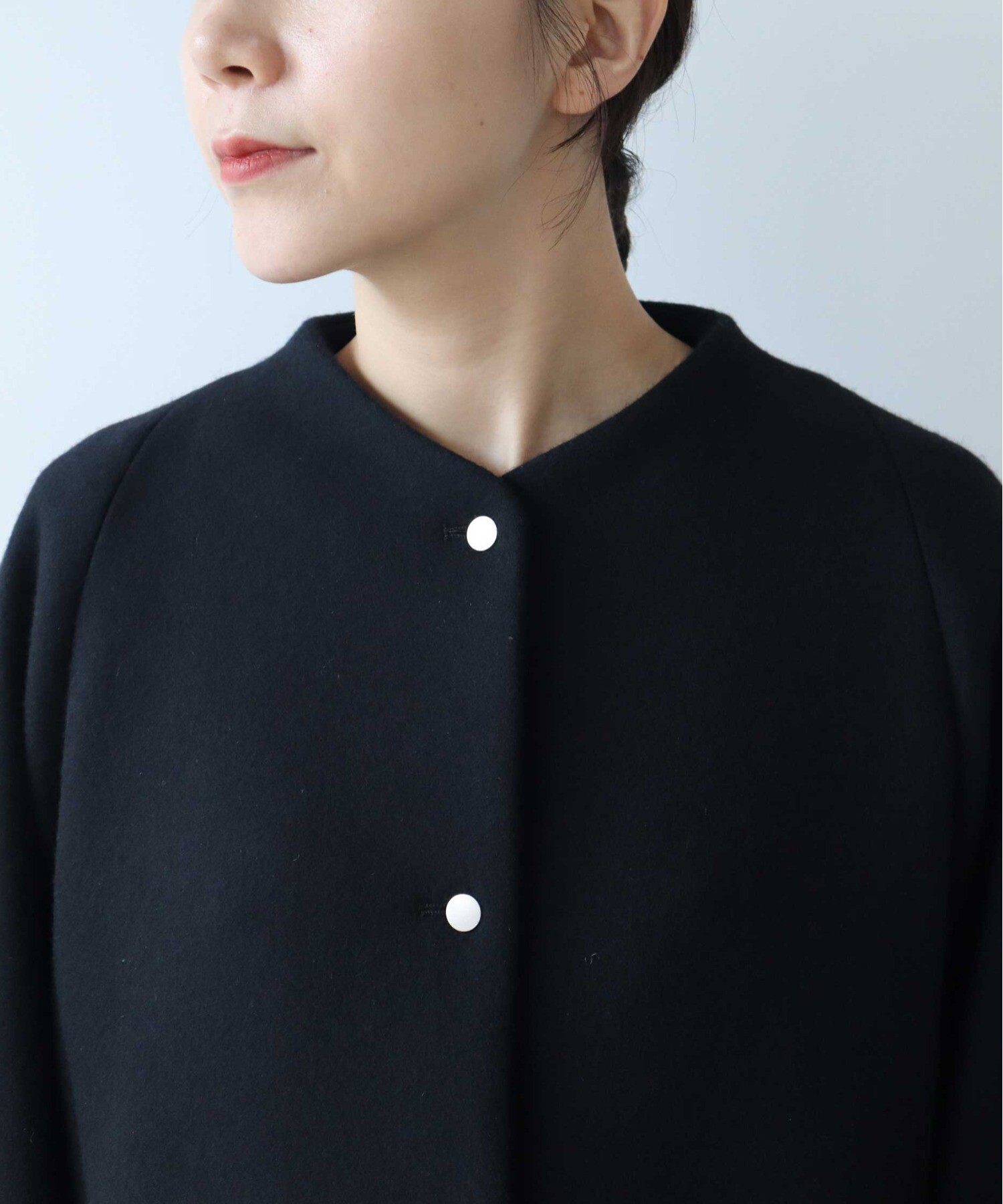 AMBIDEX Store △super110 綾2重織ボトルネックコート(F クロ): yuni