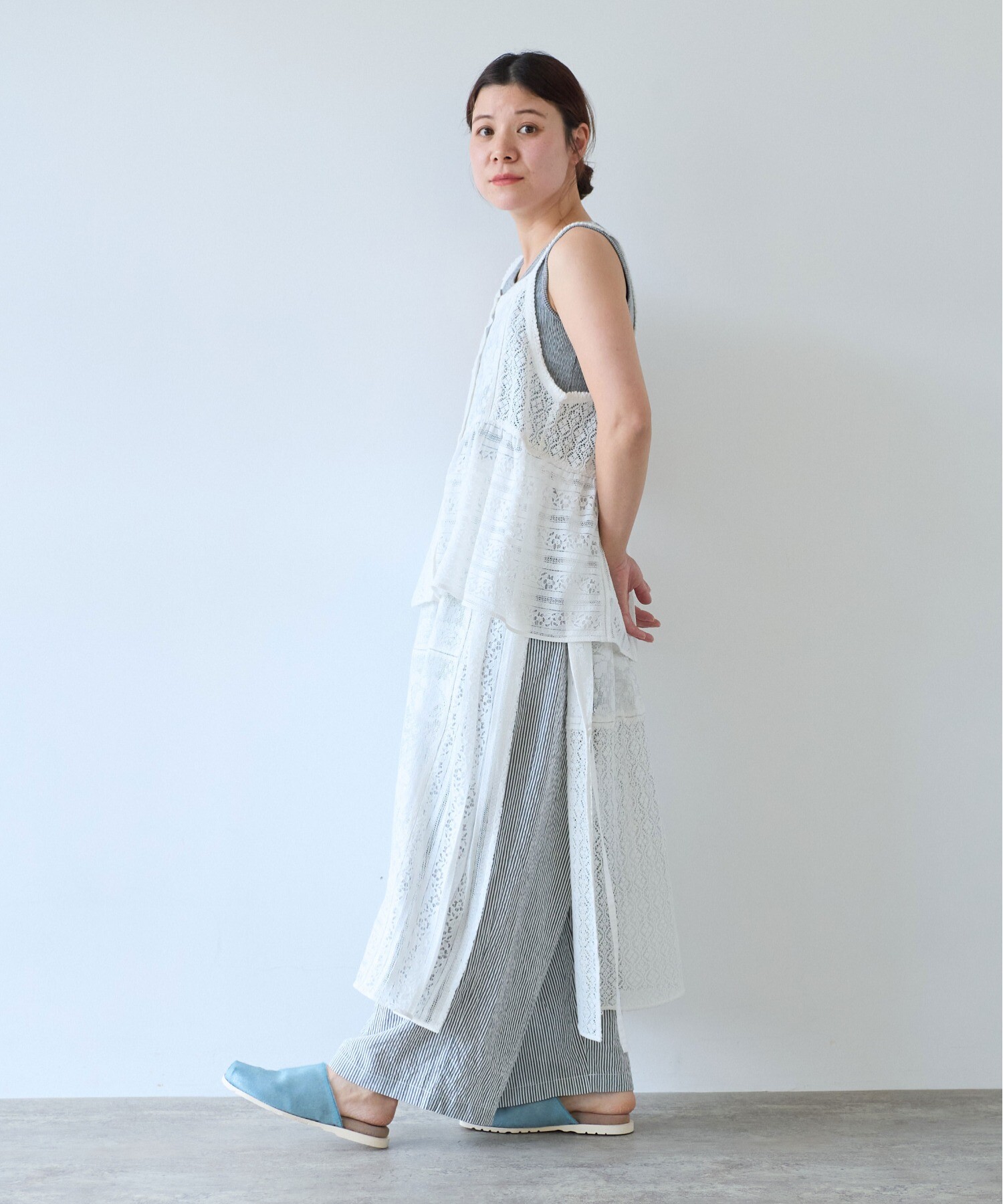 AMBIDEX Store ○indiaパッチワークレース キャミビスチェ(F シロ): yuni