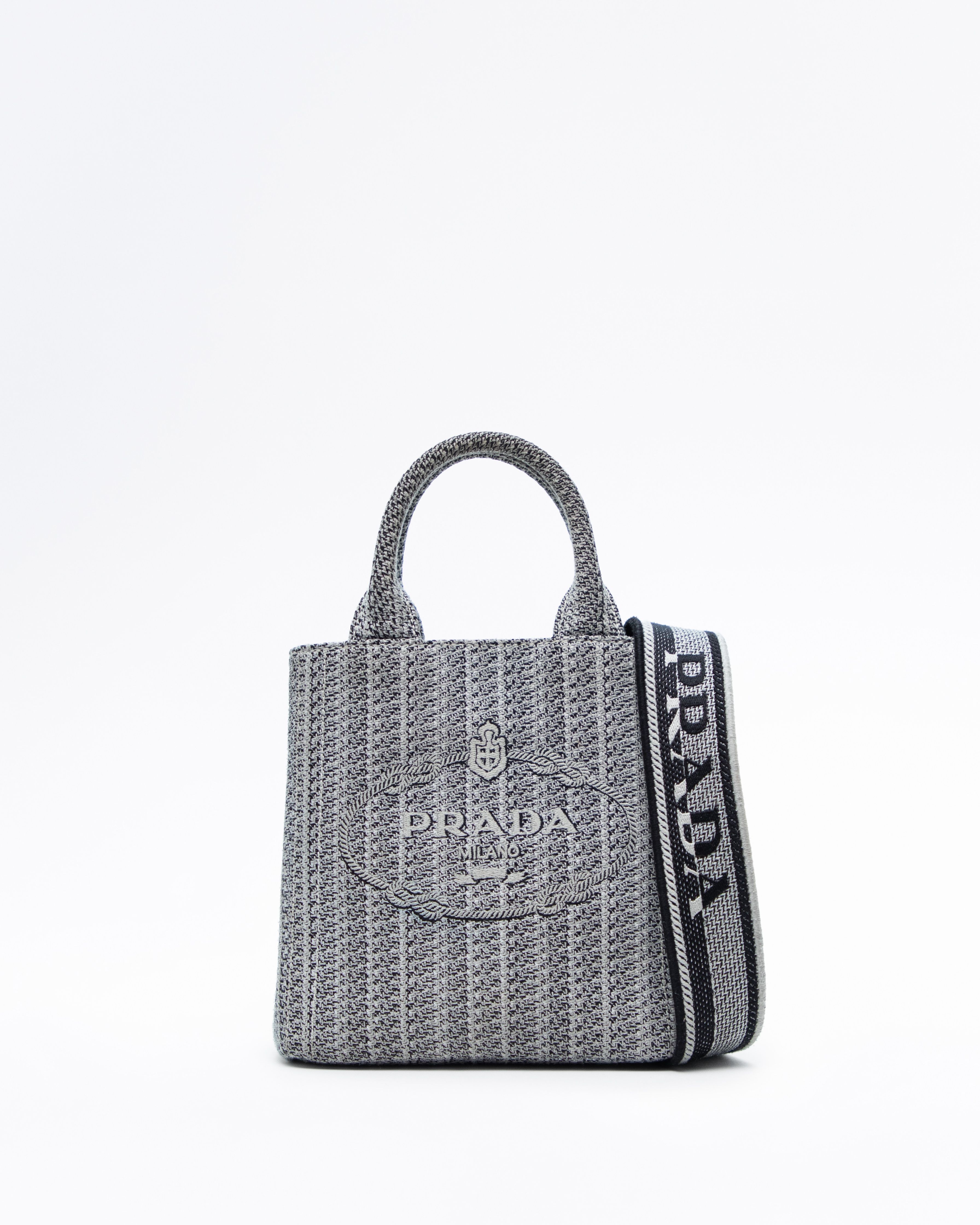 Prada Woven Jacquard Drill Handbag | Vivrelle