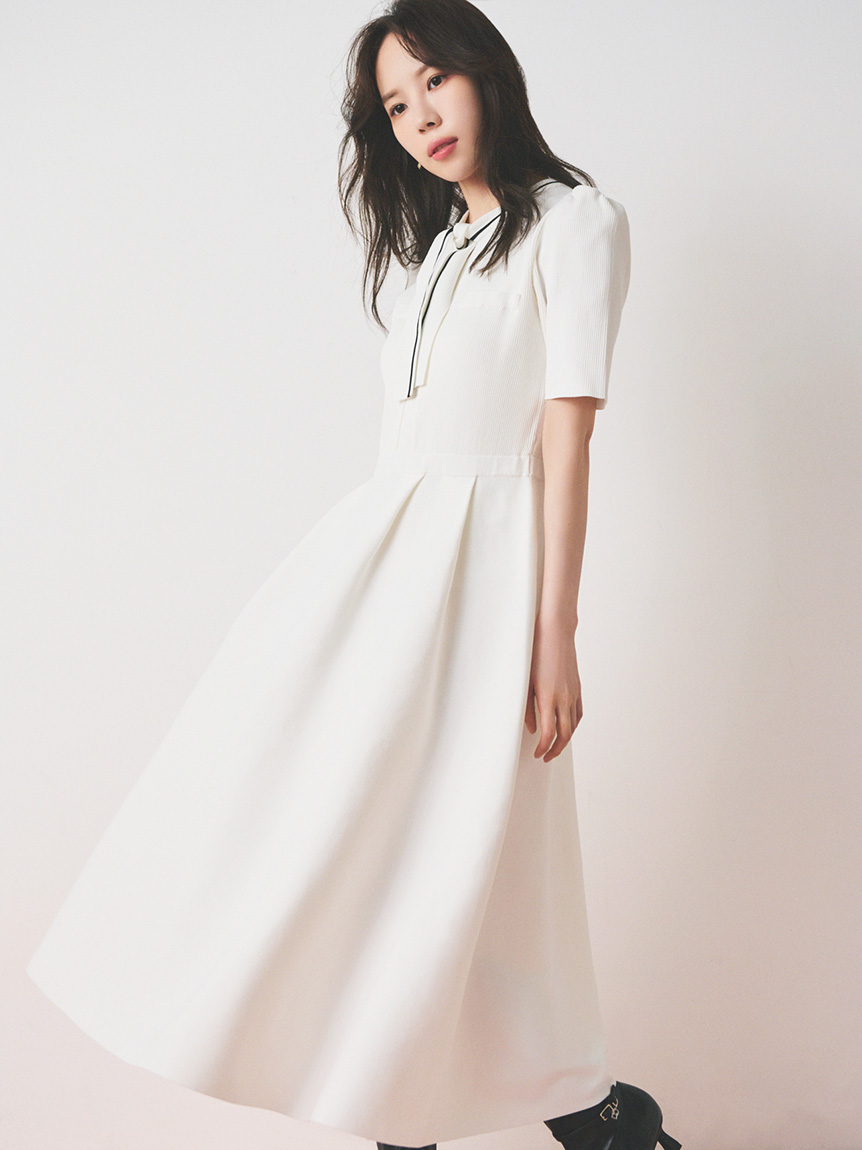ボウタイニットワンピース(デイリーワンピース)｜DRESS（ドレス