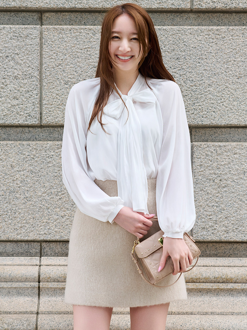 ビッグリボンシアーブラウス(ブラウス・シャツ)｜TOPS（トップス