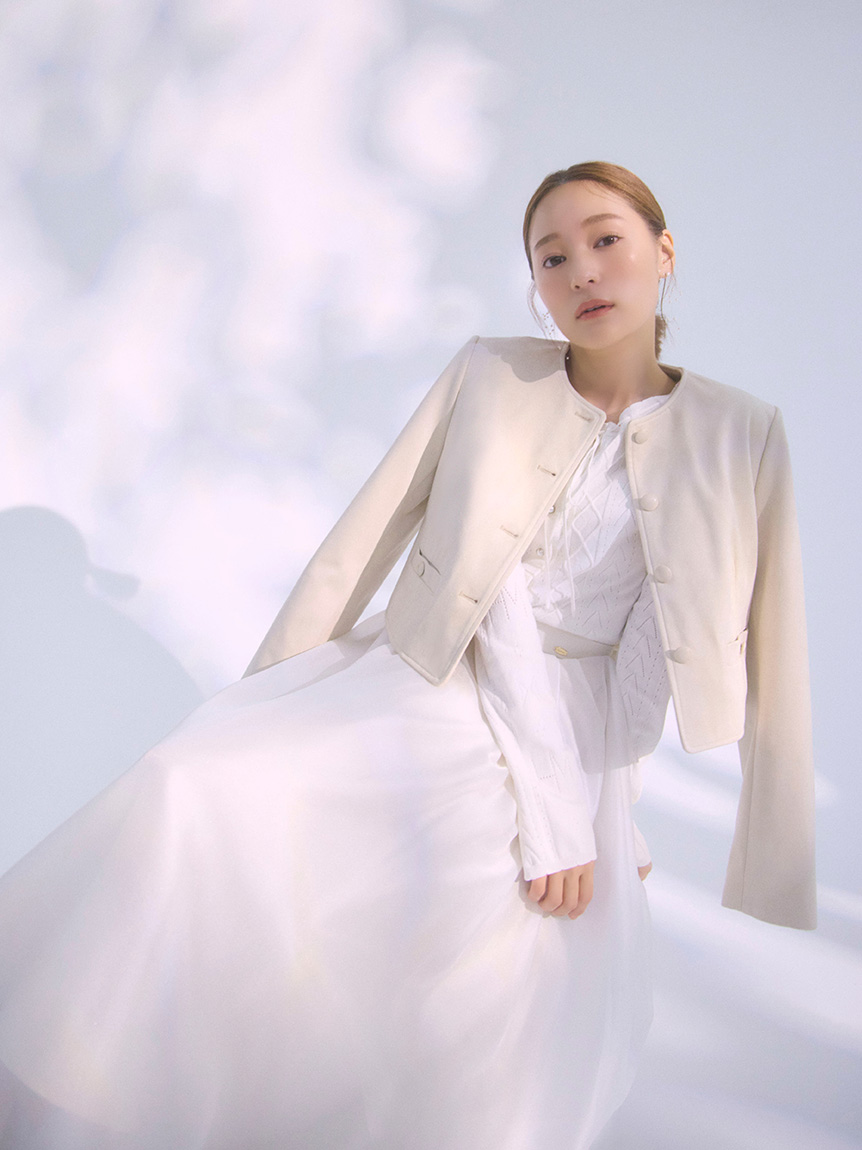 レザーライクノーカラージャケット(ジャケット・ブルゾン)｜OUTER