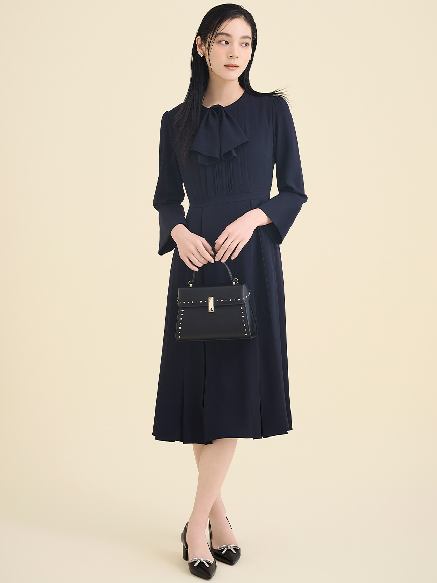 ピコ刺繍ボウタイワンピース(フォーマルワンピース)｜DRESS（ドレス