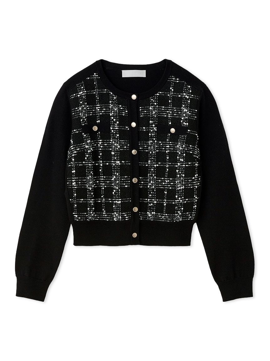 ツィードドッキングニットカーディガン(カーディガン)｜TOPS（トップス